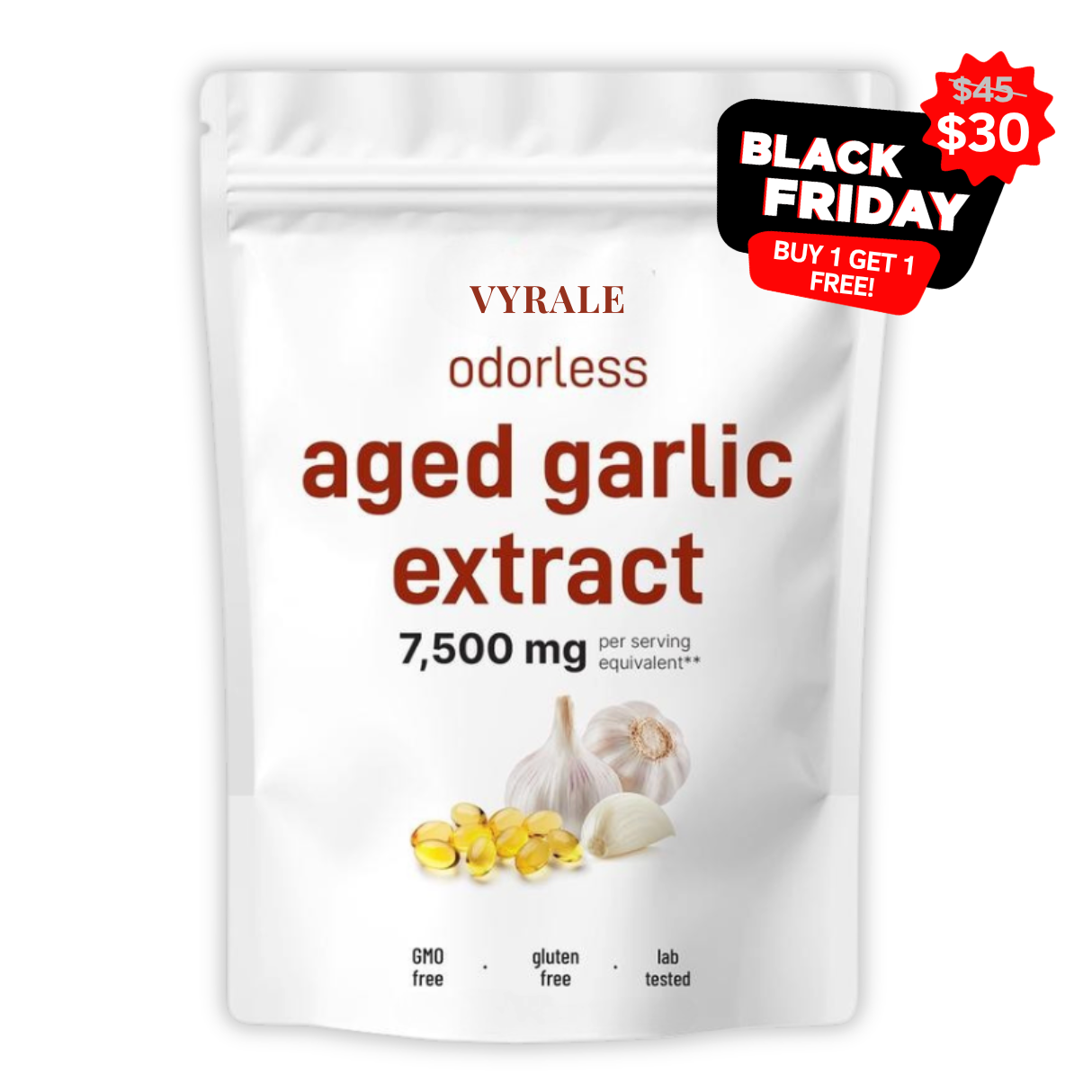 Odorless Aged Garlic Extract - 60 Softgels